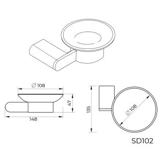 Мыльница Knotlor SD102BS, сатин